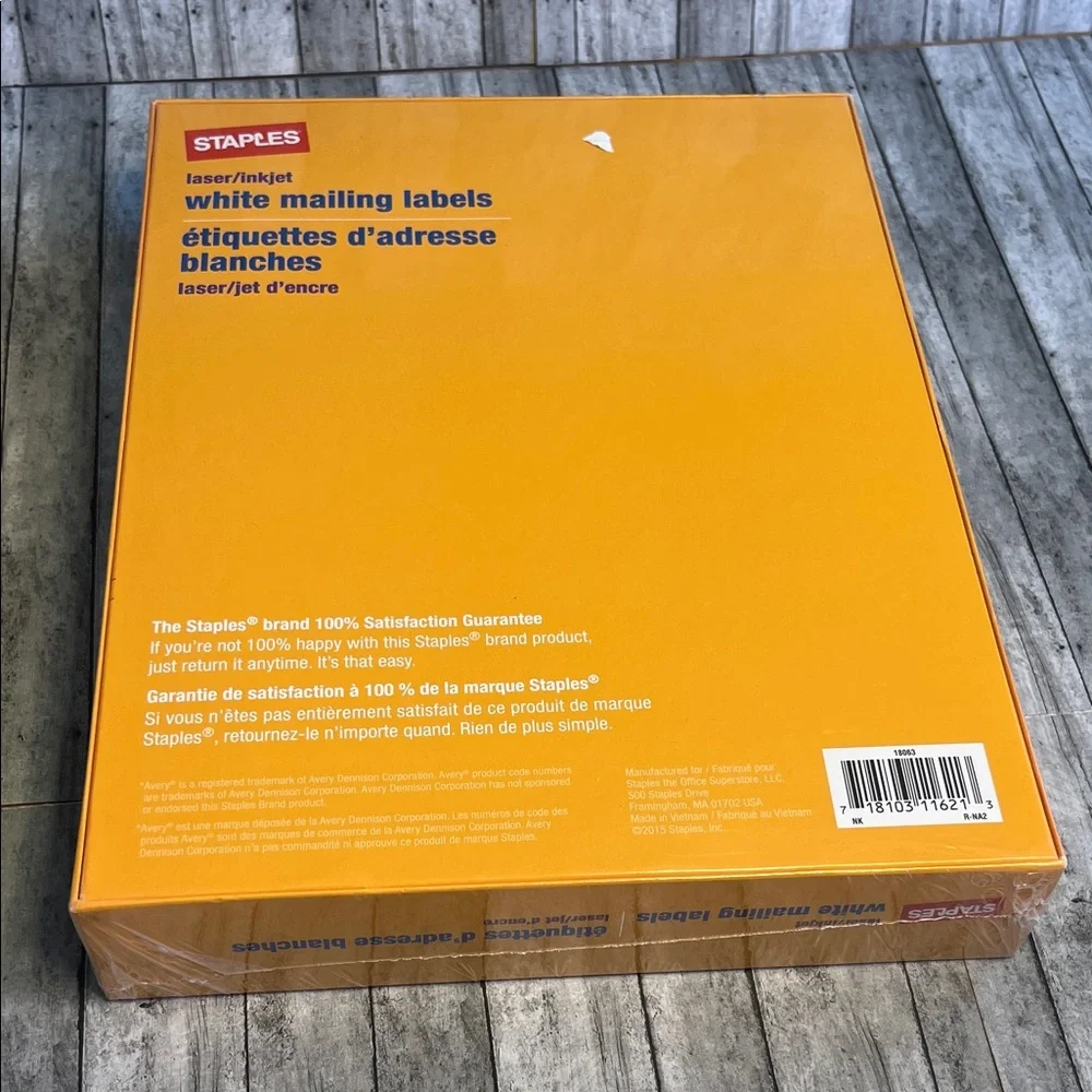 Staple Orange and White Mailing Labels